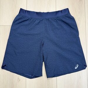 ASICS Mens Size M Running Shorts Navy Blue Lightweight Athletic Training Pockets